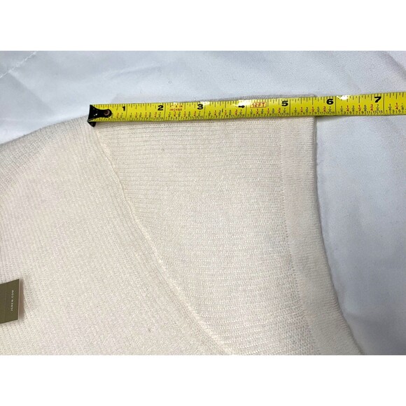 J Crew Sweater Ribbed Featherweight Cashmere Womens XL Ivory Short Sleeve NWT - Picture 6 of 9